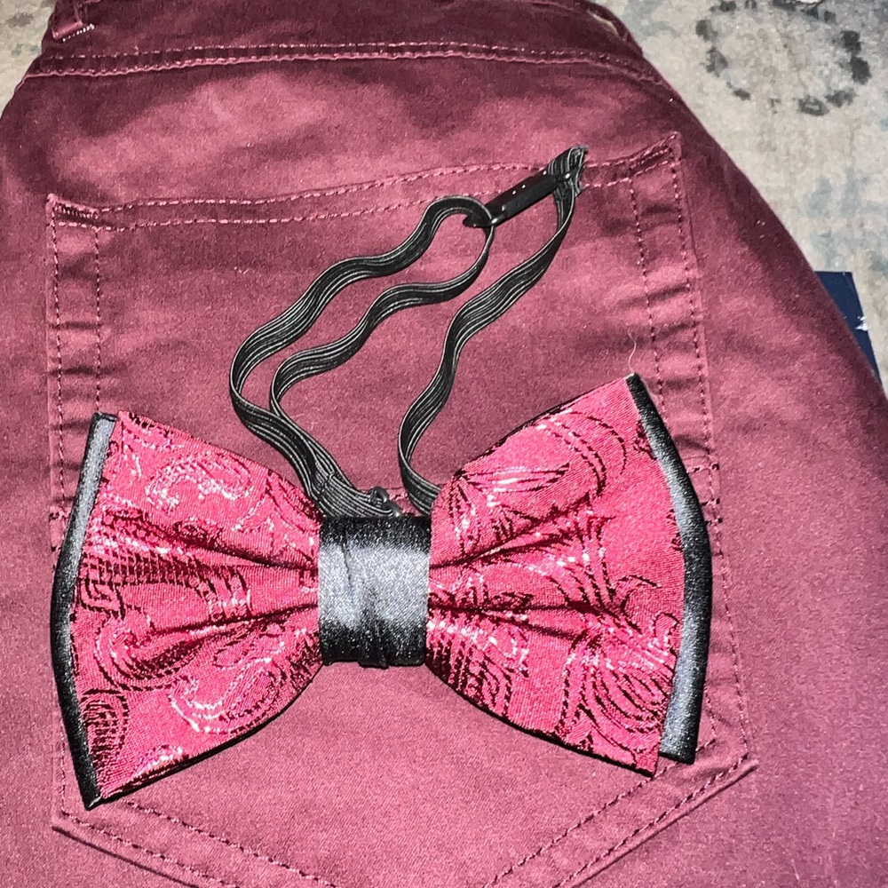Elegant Burgundy Bow Tie